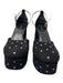 Larroude Shoe Size 10 Black & Silver Suede Ankle Strap stars Block Heel Shoes Black & Silver / 10