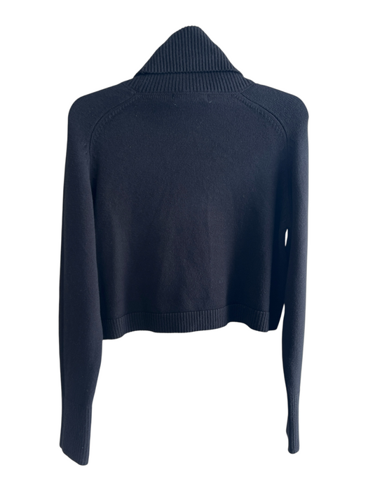 Deluc Size S Black Viscose Blend Turtle Neck Long Sleeve Knit Cropped Sweater Black / S