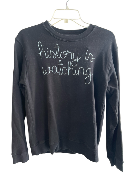 Lingua Franca Size M Black Cotton Crew Neck Long Sleeve Sweatshirt Top Black / M
