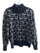 Maeve Size S Black & White Viscose Blend Mock Neck 1/2 Zip Long Sleeve Sweater Black & White / S