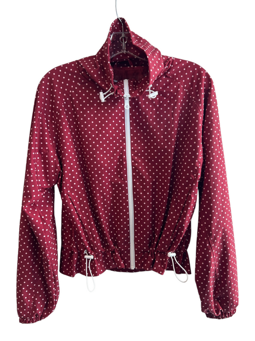 Beach Riot Size S Red & White Polyester Zip Front Polka Dot Drawstring Jacket Red & White / S