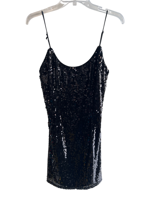 Superdown Size M Black Polyester Sequin Adjustable spaghetti straps Dress Black / M