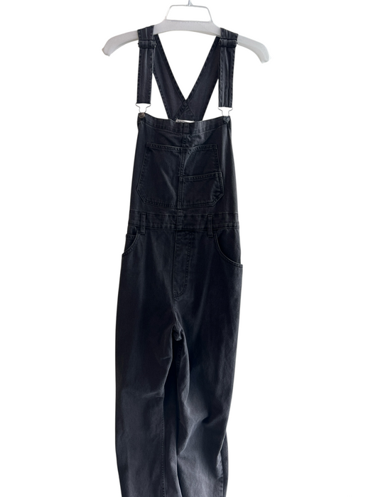 We The Free Size L Gray Cotton Cross Back 6 pocket Button Side Overalls Gray / L