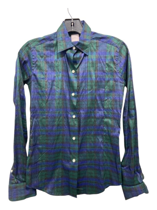 Ann Mashburn Size XS Green & Blue Cotton Plaid Long Sleeve Top Green & Blue / XS