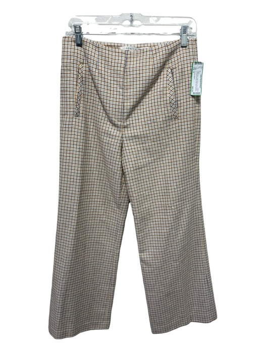 Veronica Beard Size 4 Yellow Print Cotton Blend Plaid hook & zip High Rise Pants Yellow Print / 4