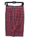 Boden Size 2 Red, Navy & White Cotton Blend Back Zip Geometric High Rise Skirt Red, Navy & White / 2