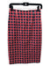 Boden Size 2 Red, Navy & White Cotton Blend Back Zip Geometric High Rise Skirt Red, Navy & White / 2