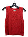 J Crew Size S Red Acrylic Blend Round Neck Cable Edging Sleeveless Top Red / S