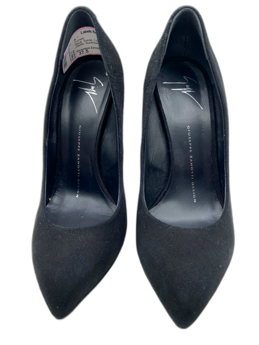 Giuseppe Zanotti Shoe Size 37.5 Black Suede Crystal Detail Pointed Toe Pumps Black / 37.5