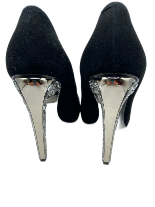 Giuseppe Zanotti Shoe Size 37.5 Black Suede Crystal Detail Pointed Toe Pumps Black / 37.5