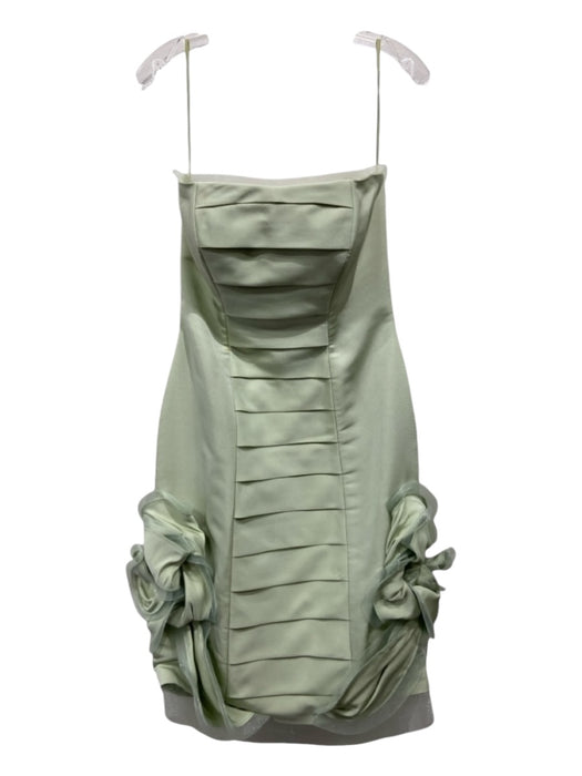 Alex Teih Size 8 Light Green Strapless Pleated Dress Light Green / 8