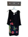 Tibi Size 10 Black & Multi Polyester Long Sleeve Flowers Dress Black & Multi / 10