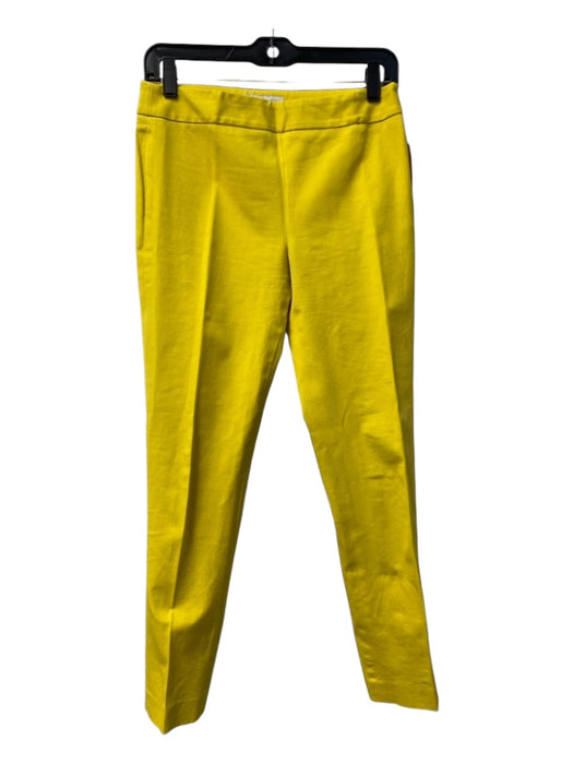 Elliot Lauren Size 4 Yellow Cotton Blend Side Zip Straight Leg Pants Yellow / 4