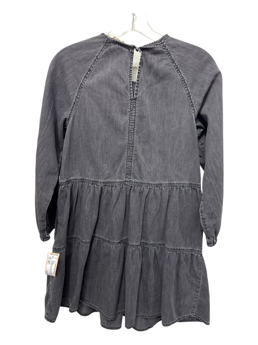 Madewell Size XXS Gray Wash Cotton Denim Long Sleeve Tiered Keyhole Back Dress Gray Wash / XXS