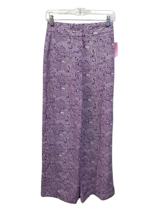 Julia Amory Size XS Purple & White No Fabric Tag Zip & Button Wide Leg Pants Purple & White / XS