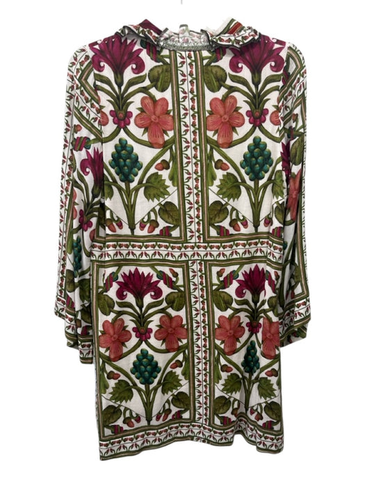 Lug Von Siga Size 36 Green, Red, Multi Lyocell blend Tie Neck Botanical Dress Green, Red, Multi / 36