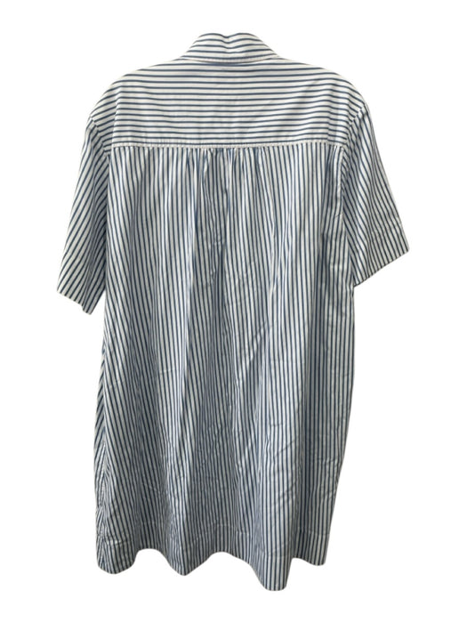 AYR Size S Blue & White Cotton Stripe Shift Button Down Dress Blue & White / S
