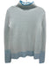 Marta's Size S Blue Cashmere Ribbed Contrast Trim Mock Neck Sweater Blue / S