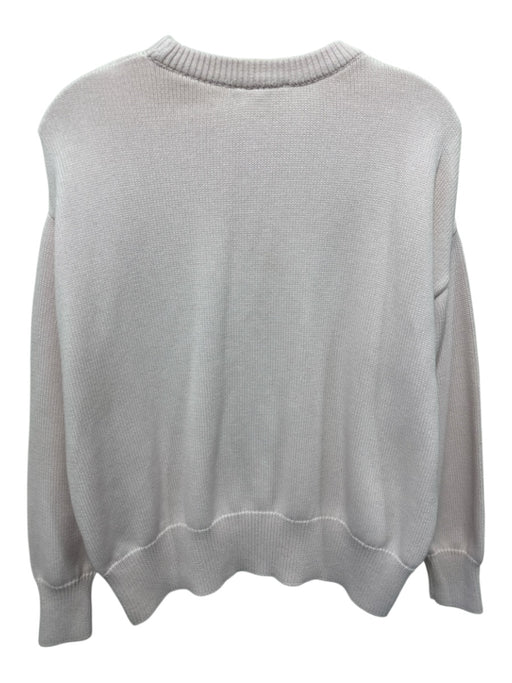 Julia Amory Size S Pale Pink Cotton Crew Neck Ribbed Trim Sweater Pale Pink / S