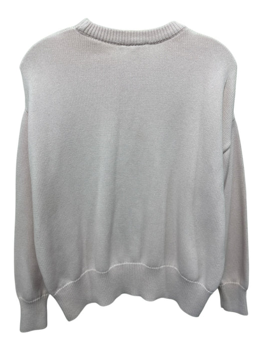 Julia Amory Size S Pale Pink Cotton Crew Neck Ribbed Trim Sweater Pale Pink / S