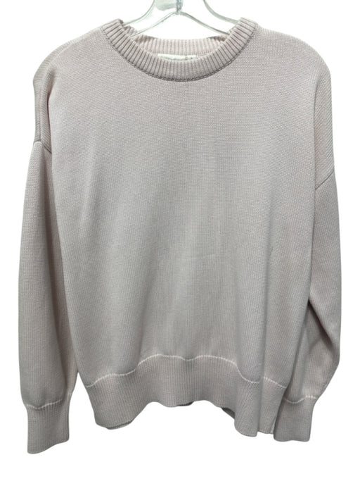 Julia Amory Size S Pale Pink Cotton Crew Neck Ribbed Trim Sweater Pale Pink / S