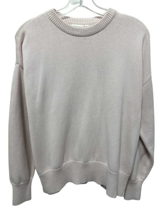 Julia Amory Size S Pale Pink Cotton Crew Neck Ribbed Trim Sweater Pale Pink / S