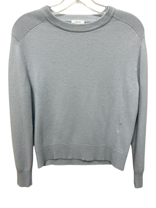 Iris & Ink Size S Light Blue Cashmere Ribbed Detail Round Neck Sweater Light Blue / S
