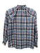 Marea Size XS Blue, White, Red Cotton Ruffle Trim Plaid Long Sleeve Top Blue, White, Red / XS