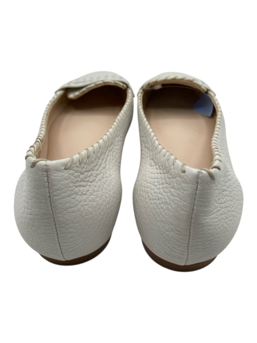 Bottega Veneta Shoe Size 38.5 White Pebbled Leather Whipstitch loafer Flats White / 38.5