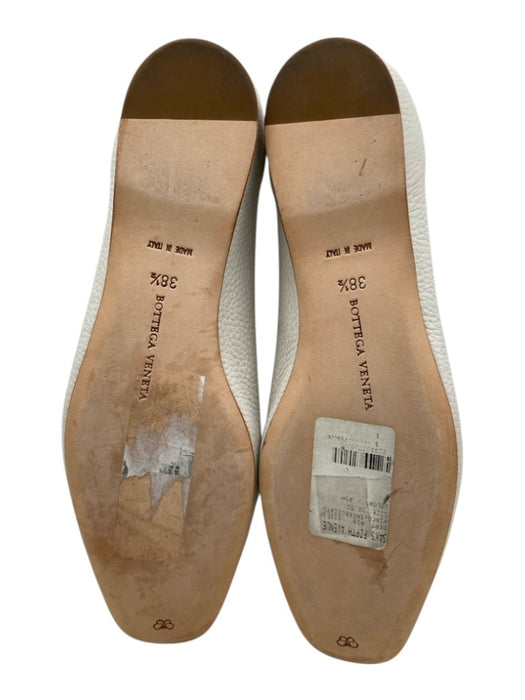 Bottega Veneta Shoe Size 38.5 White Pebbled Leather Whipstitch loafer Flats White / 38.5