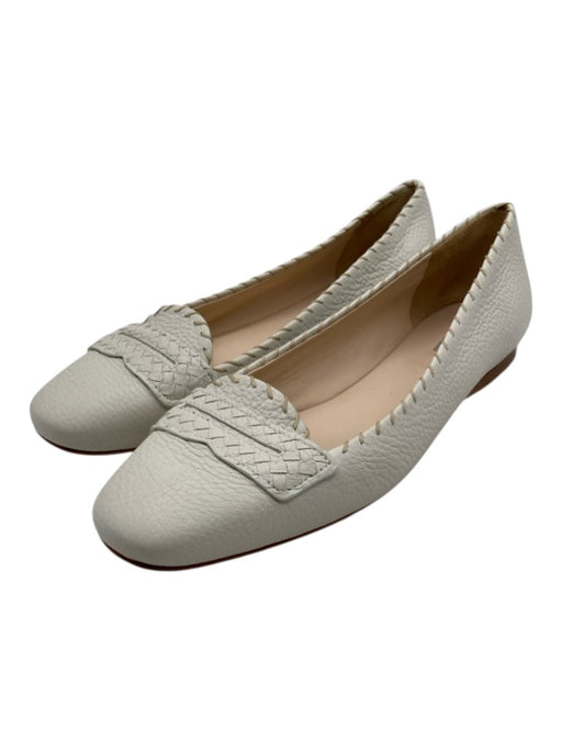 Bottega Veneta Shoe Size 38.5 White Pebbled Leather Whipstitch loafer Flats White / 38.5