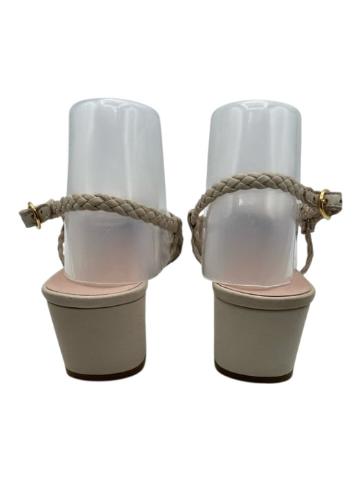 Emerson Fry Shoe Size 38 Cream Leather Braided Straps Woven Slingback Sandals Cream / 38