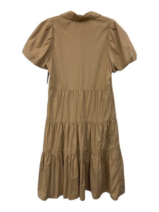 Brochu Walker Size S Beige Polyester & Cotton Short Sleeve Button Up Maxi Dress Beige / S