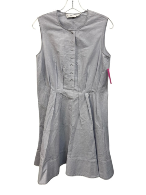 Proenza Schouler Size 2 Light Blue Cotton & Linen Sleeveless Half Button Dress Light Blue / 2