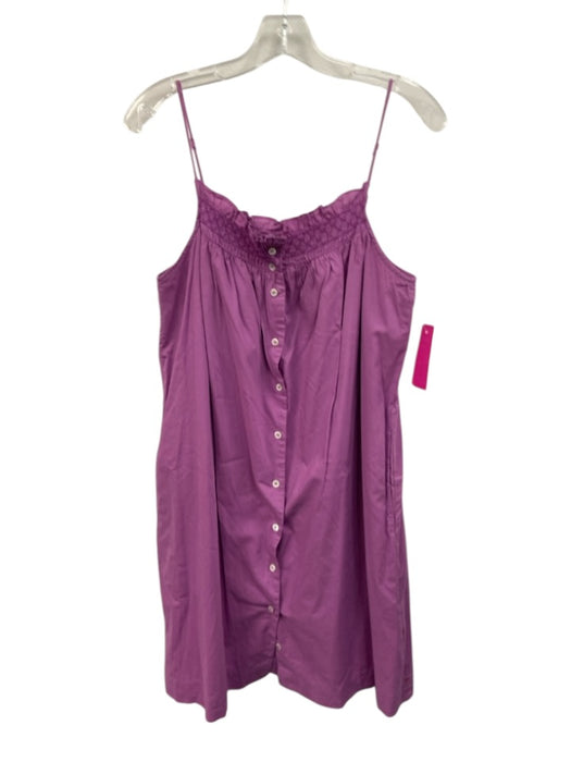 XiRENA Size S Purple Cotton Sleeveless Button Up Above knee Dress Purple / S