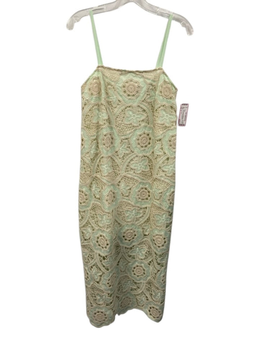 Hunter Bell Size 2 Green & White Cotton Blend Sleeveless Crochet Knit Midi Dress Green & White / 2