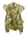Alemais Size 4 Green, Cream, Multi Silk & Linen Long puff sleeve Ruffles Top Green, Cream, Multi / 4