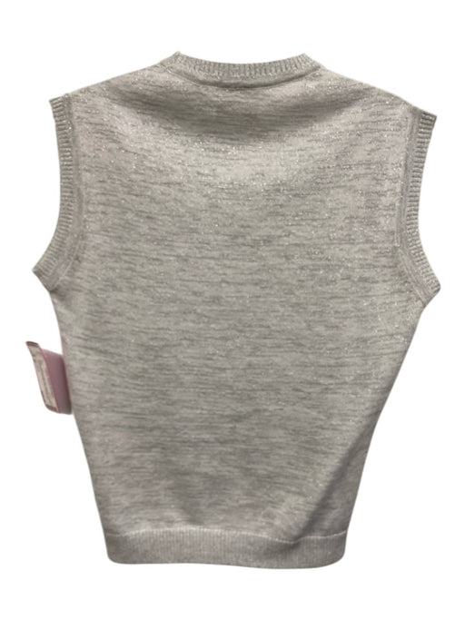 Julia Amory Size S Silver Cotton & Viscose Metallic Thread Sleeveless Top Silver / S