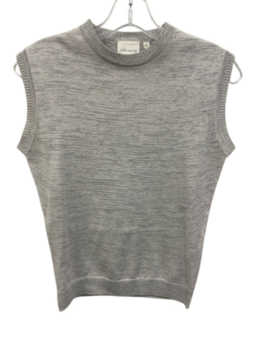 Julia Amory Size S Silver Cotton & Viscose Metallic Thread Sleeveless Top Silver / S