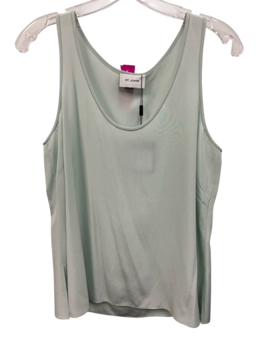 St. John Size S Mint Green Silk Sleeveless Tank Scoop Neck Top Mint Green / S