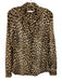 Equipment Femme Size S Black, Brown, & Beige Silk Long Sleeve Animal Print Top Black, Brown, & Beige / S