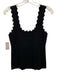 Tuckernuck Size S Black Viscose & Nylon Sleeveless Tank Scallop Hem Top Black / S