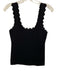 Tuckernuck Size S Black Viscose & Nylon Sleeveless Tank Scallop Hem Top Black / S
