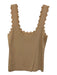 Tuckernuck Size S Beige Viscose & Nylon Sleeveless Tank Scallop Hem Top Beige / S