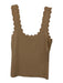 Tuckernuck Size S Beige Viscose & Nylon Sleeveless Tank Scallop Hem Top Beige / S