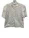 Frame Size S White Cotton Short Sleeve Eyelet Buttons Blouse Top White / S