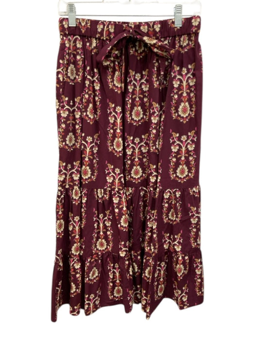 Livro Size XS Purple, Pink, Multi Cotton Elastic Drawstring Waist Midi Skirt Purple, Pink, Multi / XS