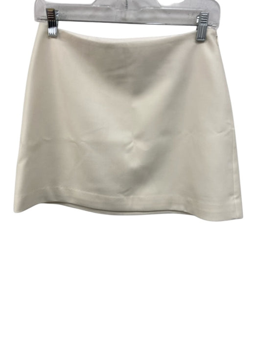 Tuckernuck Size S White Wool & Polyester Side Zip Mini Skirt White / S