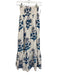Marea Size S/XS Blue & White Cotton Elastic Waist Floral Print Smocked Skirt Set Blue & White / S/XS