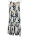 Marea Size S/XS Blue & White Cotton Elastic Waist Floral Print Smocked Skirt Set Blue & White / S/XS